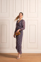 Abito Alma stampa blu - Capsule Dolce Vita