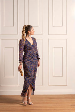 Abito Alma stampa blu - Capsule Dolce Vita