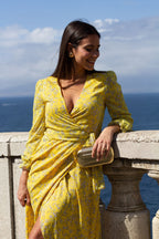 Abito Alma stampa gialla - Capsule Dolce Vita