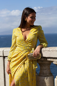 Abito Alma stampa gialla - Capsule Dolce Vita