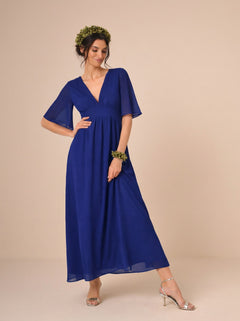 Abito Adele in Chiffon Blu Indaco