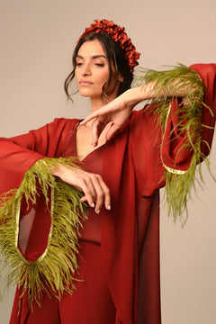 Blusa Axel in Satin Borgogna