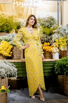 Abito Alma stampa gialla - Capsule Dolce Vita