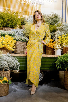 Abito Alma stampa gialla - Capsule Dolce Vita
