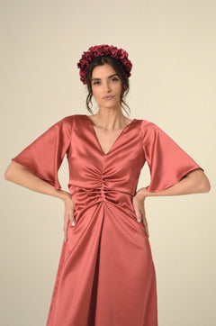 Abito Maya in Satin Rosa
