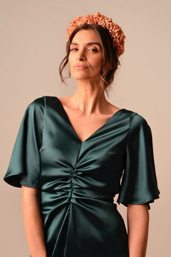 Abito Maya in Satin Verde