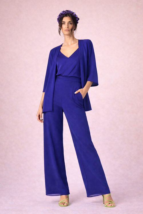 Mantella Elda in Chiffon Blu Indaco