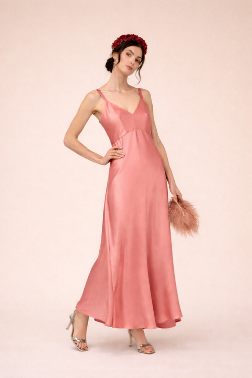 Abito Kate in Satin Rosa