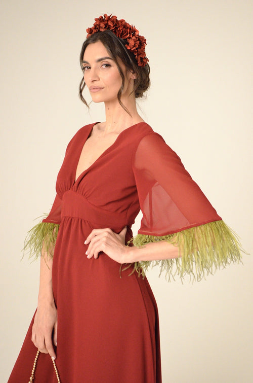 Abito Adele in Chiffon Borgogna