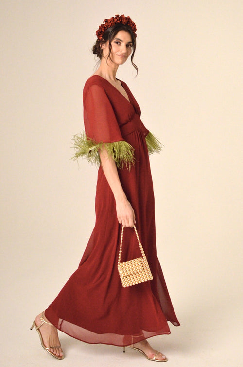 Abito Adele in Chiffon Borgogna