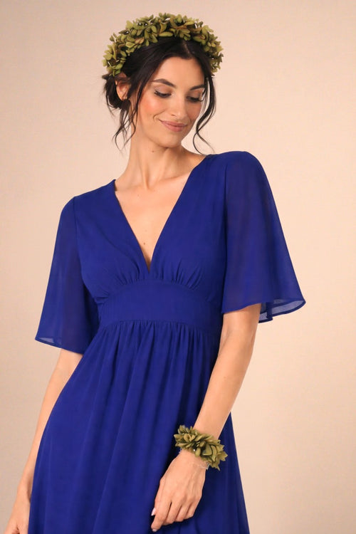 Abito Adele in Chiffon Blu Indaco