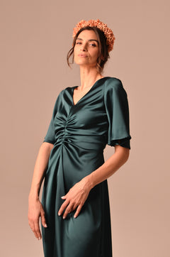Abito Maya in Satin Verde
