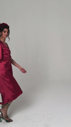 Abito Maya in Satin Rosa